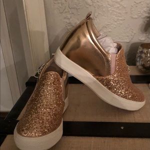 Gold glitter hidden heel sneaker